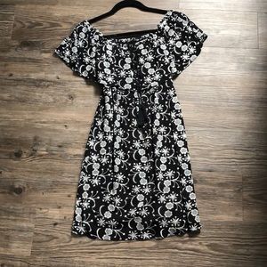 Aqua off the shoulder print dress